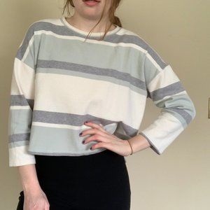 Stripped Long sleeve Cropped Top
